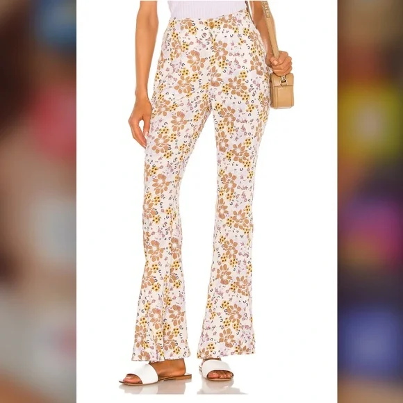 FREE PEOPLE Can't Take My Eyes Off Pant in Tea Combo - Picture 2 of 8